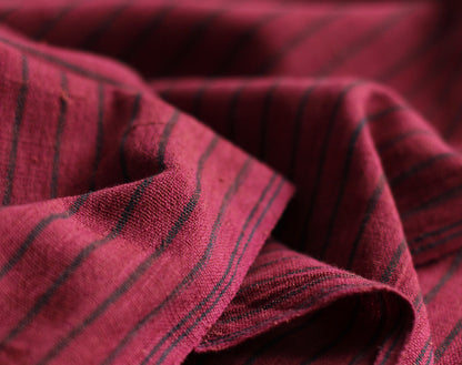 Maroon Stripe Kotpad Handwoven Indian Cotton