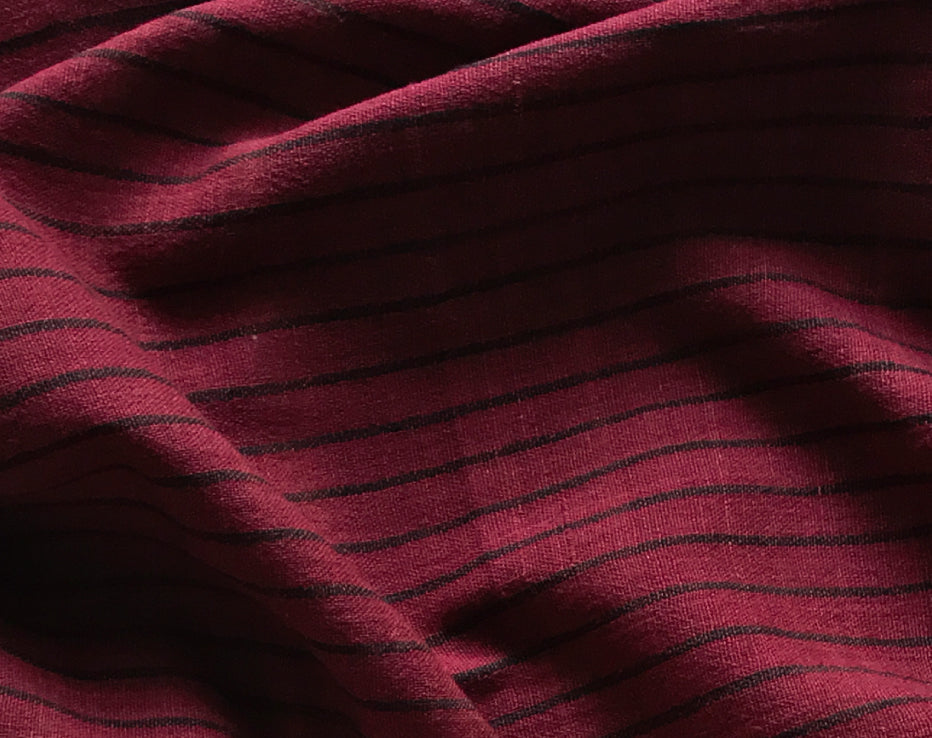 Maroon Stripe Kotpad Handwoven Indian Cotton