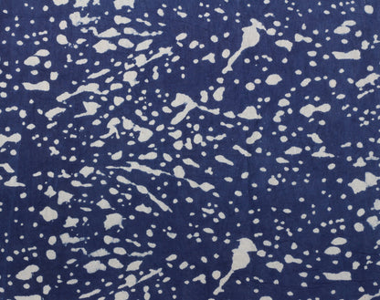 Splashed Indigo Indian Block Print