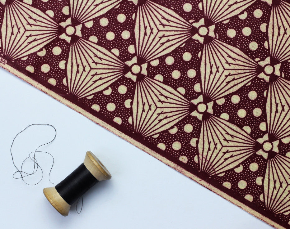 African Wax Print Cotton - Wine Petals