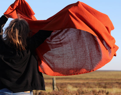 Rust Orange Kotpad Handwoven Indian Cotton