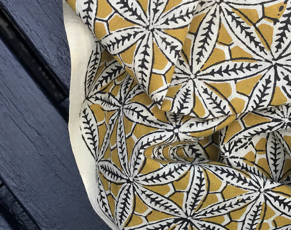 Remnant Star Anise Indian Block Print Cotton